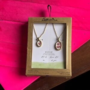 Bella Bliss Gold and Pink Pendant Necklace Set